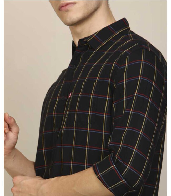 Men Regular Fit Striped Slim Collar Casual Shirt - Image 5