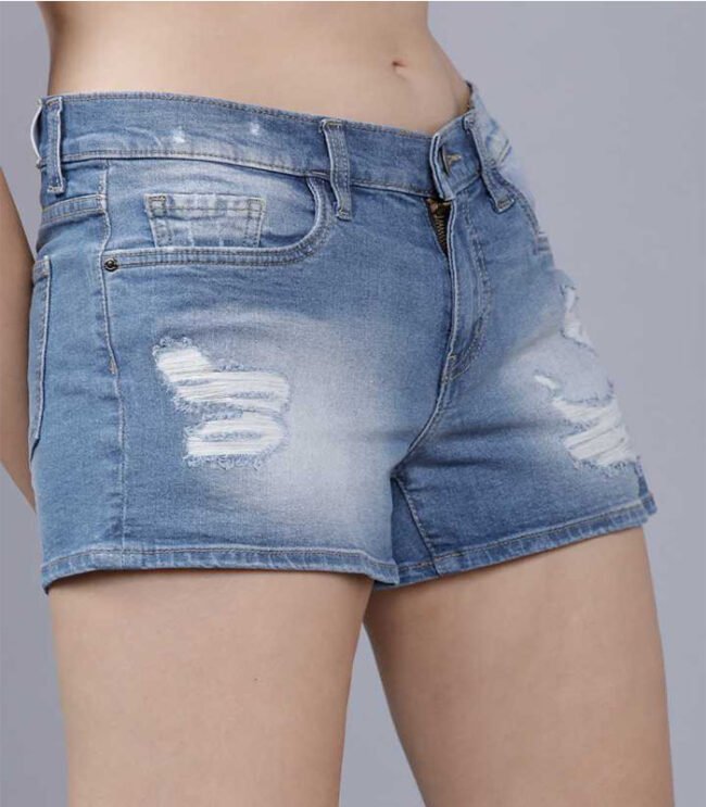 Tokyo Tallies Washed Women Blue Regular Shorts - Image 4