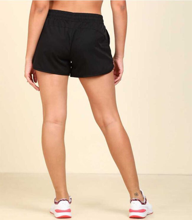 Puma Solid Women Black Regular Shorts - Image 4