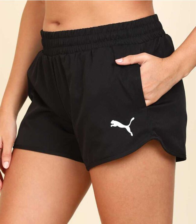 Puma Solid Women Black Regular Shorts - Image 5