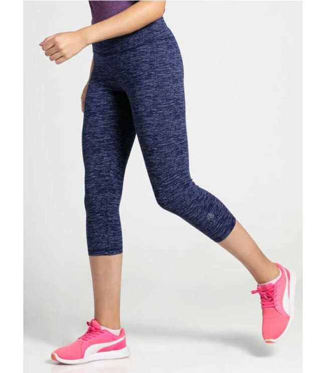 Knit Sports Capri Women Blue Capri - Image 2