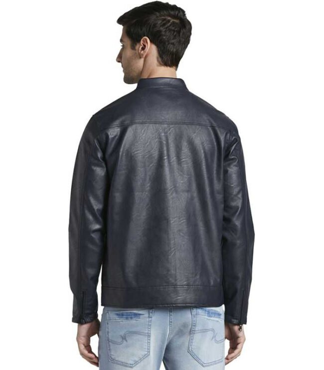 PARX Full Sleeve Textured Men Leather Jacket - Image 2