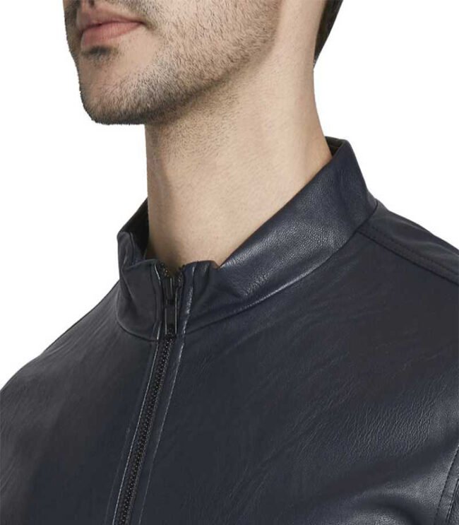 PARX Full Sleeve Textured Men Leather Jacket - Image 4