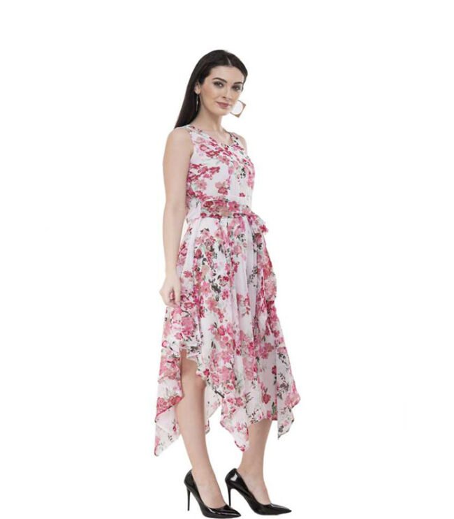 Absorbing Women Asymmetric Multicolor Dress - Image 4