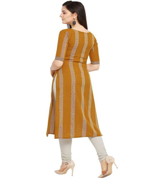 Creation Women Checkered Rayon Straight Kurta - Image 2