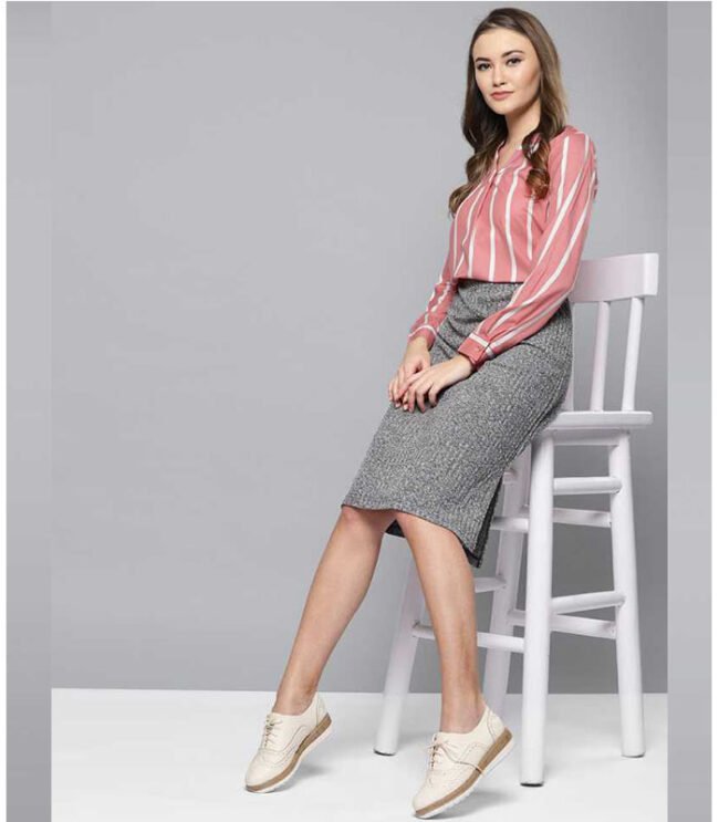 Casual Regular Sleeve Striped Women Pink Top - Image 3