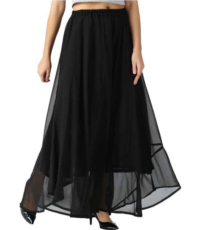 Fabrify Women Solid A-line Black Skirt - Image 2