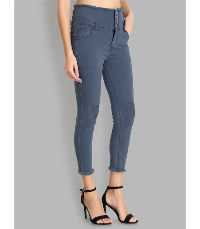Skinny Women Grey Jeans - Image 3