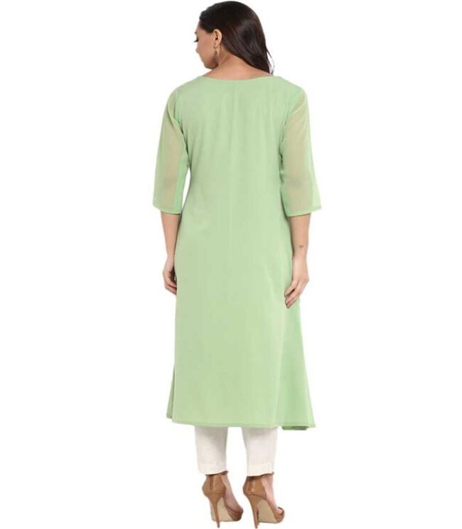 Anasya Women Printed Poly Crepe A-line Kurta (Multicolor) - Image 5