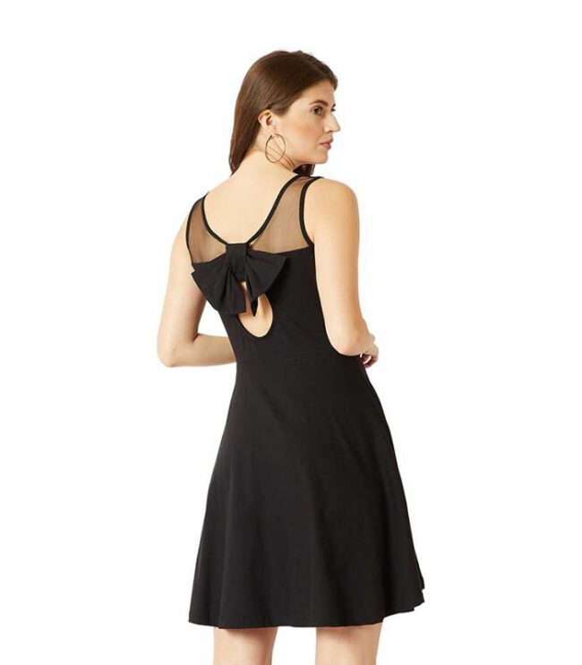 Miss Women Fit and Flare Black Dress - Image 3
