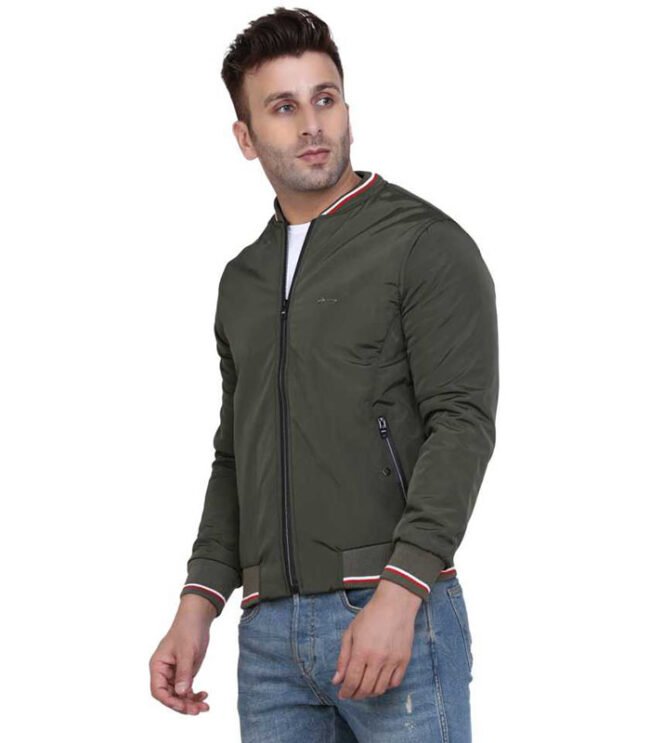 INKKR Full Sleeve Solid Men Bomber Jacket - Image 3