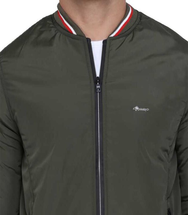 INKKR Full Sleeve Solid Men Bomber Jacket - Image 4