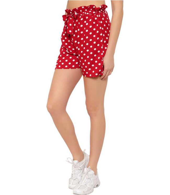 Hopx Polka Print Women Red Night Shorts - Image 3