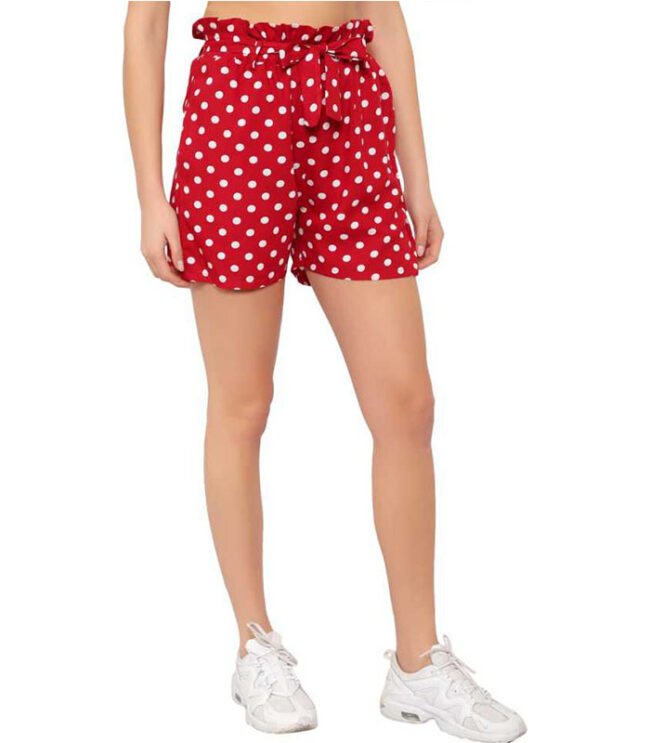 Hopx Polka Print Women Red Night Shorts - Image 5